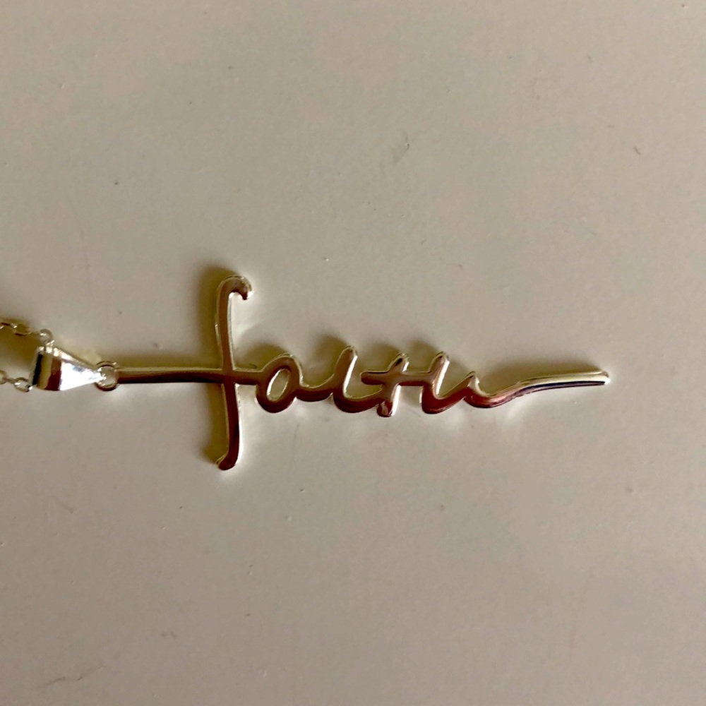 Beautiful faith cross silver necklace